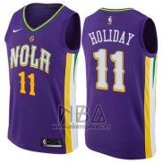 Camiseta New Orleans Pelicans Holiday NO 11 Ciudad 2017-18 Violeta