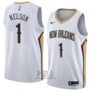 Camiseta New Orleans Pelicans Jameer Nelson NO 1 Association 2018 Blanco