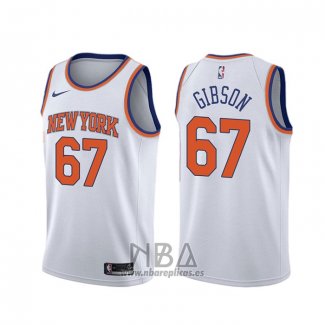 Camiseta New York Knicks Taj Gibson NO 67 Association Blanco