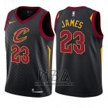 Camiseta Nino Cleveland Cavaliers LeBron James NO 23 Statement 2017-18 Negro