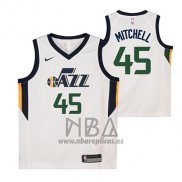 Camiseta Nino Utah Jazz Donovan Mitchell NO 45 Association 2017-18 Negro