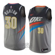 Camiseta Oklahoma City Thunder Deonte Burton NO 30 Ciudad 2018 Gris