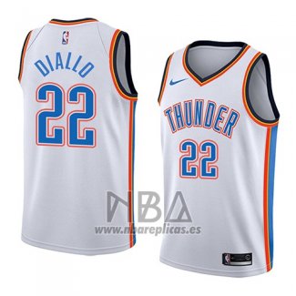 Camiseta Oklahoma City Thunder Hamidou Diallo NO 22 Association 2018 Blanco