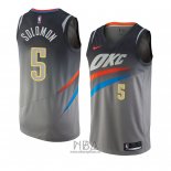 Camiseta Oklahoma City Thunder Richard Solomon NO 5 Ciudad 2018 Gris