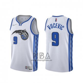 Camiseta Orlando Magic Nikola Vucevic NO 9 Earned 2020-21 Blanco