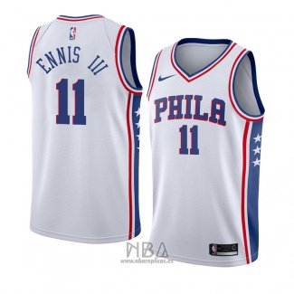 Camiseta Philadelphia 76ers James Ennis III NO 11 Association 2018 Blanco