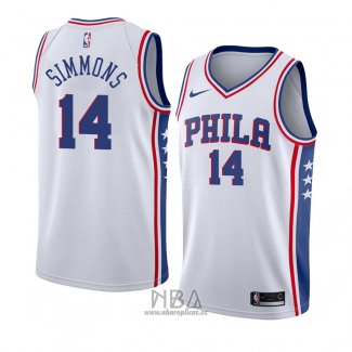 Camiseta Philadelphia 76ers Jonathon Simmons NO 14 Association 2018 Blanco