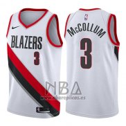 Camiseta Portland Trail Blazers C.j. McCollum NO 3 Swingman Association 2017-18 Blanco