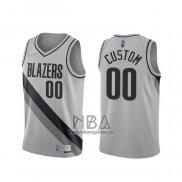 Camiseta Portland Trail Blazers Personalizada Earned 2020-21 Gris