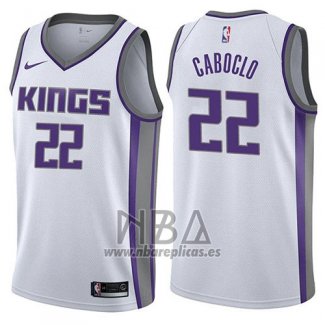 Camiseta Sacramento Kings Bruno Caboclo NO 22 Association 2017-18 Blanco