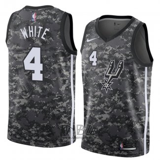 Camiseta San Antonio Spurs Derrick White NO 4 Ciudad 2018 Gris