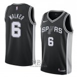 Camiseta San Antonio Spurs Lonnie Walker NO 6 Icon 2018 Negro