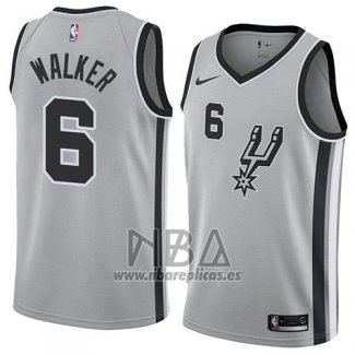 Camiseta San Antonio Spurs Lonnie Walker NO 6 Statement 2018 Gris