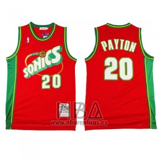 Camiseta Seattle SuperSonics Gary Payton NO 20 Historic Retro Rojo2