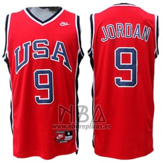 Camiseta USA 1984 Michael Jordan NO 9 Rojo