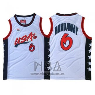 Camiseta USA 1996 Anfernee Hardaway NO 6 Blanco