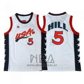 Camiseta USA 1996 Grant Hill NO 5 Blanco