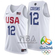 Camiseta USA 2016 DeMarcus Cousins NO 12 Blanco