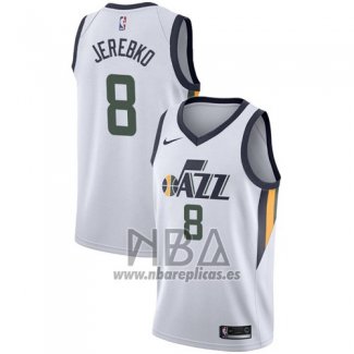 Camiseta Utah Jazz Jonas Jerebko NO 8 Association 2017-18 Blanco