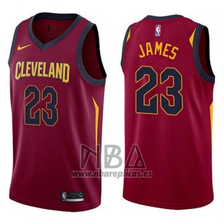 Nike Camiseta Cleveland Cavaliers LeBron James NO 23 2017-18 Rojo