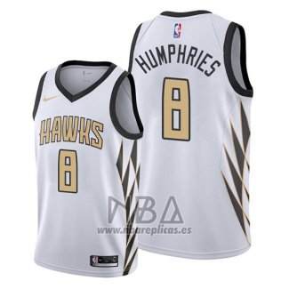 Camiseta Atlanta Hawks Isaac Humphries NO 8 Ciudad Blanco