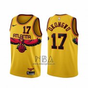 Camiseta Atlanta Hawks Onyeka Okongwu NO 17 Ciudad 2021-22 Amarillo