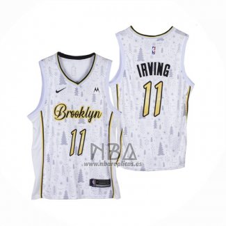 Camiseta Brooklyn Nets Kyrie Irving NO 11 Christmas Blanco