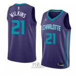 Camiseta Charlotte Hornets Isaiah Wilkins NO 21 Statement 2018 Violet