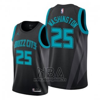 Camiseta Charlotte Hornets P.j. Washington NO 25 Ciudad 2018-19 Negro