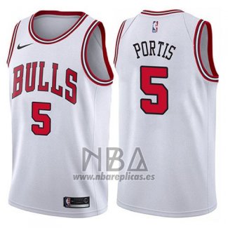 Camiseta Chicago Bulls Bobby Portis NO 5 Association 2017-18 Blanco