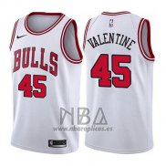 Camiseta Chicago Bulls Denzel Valentine NO 45 Association 2017-18 Blanco