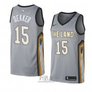 Camiseta Cleveland Cavaliers Sam Dekker NO 15 Ciudad 2018 Gris