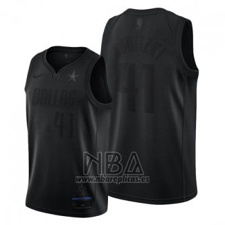 Camiseta Dallas Mavericks Dirk Nowitzki NO 41 MVP Negro