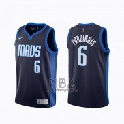 Camiseta Dallas Mavericks Kristaps Porzingis NO 6 Earned 2020-21 Azul