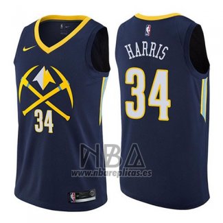 Camiseta Denver Nuggets Devin Harris NO 34 Ciudad 2017-18 Azul