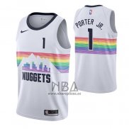 Camiseta Denver Nuggets Michael Porter JR. NO 1 Ciudad Blanco