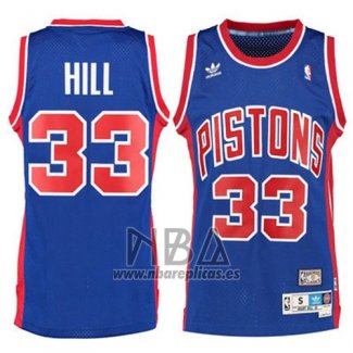 Camiseta Detroit Pistons Grant Hill NO 33 Retro Azul