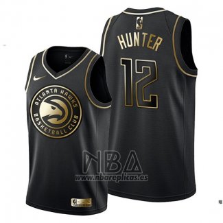 Camiseta Golden Edition Atlanta Hawks De'andre Hunter NO 12 Negro