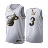 Camiseta Golden Edition Miami Heat Dwyane Wade NO 3 Blanco