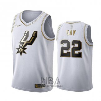 Camiseta Golden Edition San Antonio Spurs Rudy Gay NO 22 Blanco