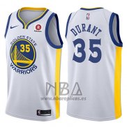 Camiseta Golden State Warriors Kevin Durant NO 35 2017-18 Blanco