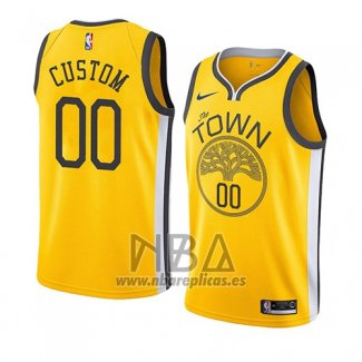 Camiseta Golden State Warriors Personalizada Earned 2018-19 Amarillo