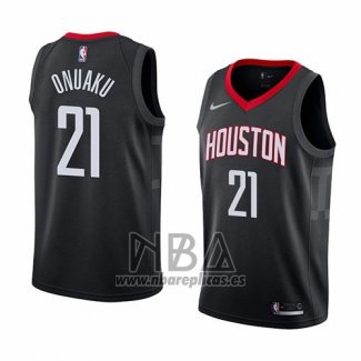 Camiseta Houston Rockets Chinanu Onuaku NO 21 Statement 2018 Negro