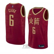 Camiseta Houston Rockets Gary Clark NO 6 Ciudad 2018-19 Rojo