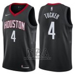 Camiseta Houston Rockets P.j. Tucker NO 4 Statement 2017-18 Negro