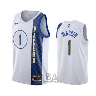 Camiseta Indiana Pacers T.j. Warren NO 1 Ciudad Blanco