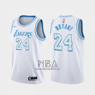 Camiseta Los Angeles Lakers Kobe Bryant NO 24 Ciudad 2020-21 Blanco