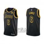 Camiseta Los Angeles Lakers LeBron James NO 6 Mamba 2021-22 Negro