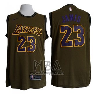 Camiseta Los Angeles Lakers Lebron James NO 23 Nike Verde