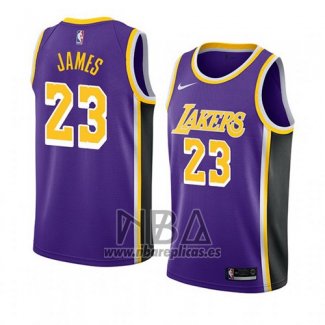 Camiseta Los Angeles Lakers Lebron James NO 23 Statement 2018-19 Violeta